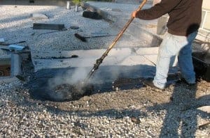 Targravel on flat roof